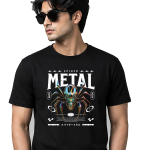 Inspired by Metal Graphic Printed Black T-Shirt for Men | Premium Cotton Casual Tee