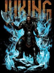 Viking Warrior Graphic Printed T-Shirt – White - Image 2